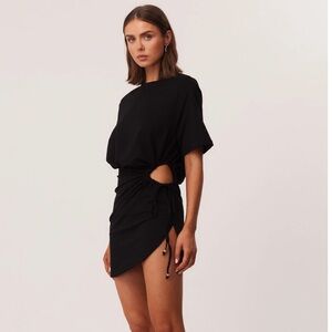 NWT SNDYS. Lola Mini Dress in Black - Small Flaw